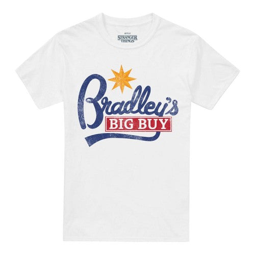 Front - Stranger Things 5 Unisex Adult Bradley´s Big Buy Logo T-Shirt