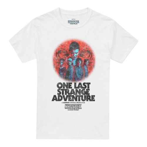 Front - Stranger Things 5 Unisex Adult One Last Adventure Poster T-Shirt