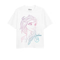 Front - Frozen Girls Elsa Gradient Sketch T-Shirt