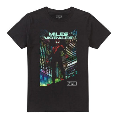 Front - Spider-Man Mens Neon City T-Shirt