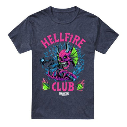 Front - Stranger Things 4 Unisex Adult Hellfire Dice Neon T-Shirt