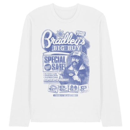 Front - Stranger Things 5 Unisex Adult Bradley´s Big Buy Advert Long-Sleeved T-Shirt