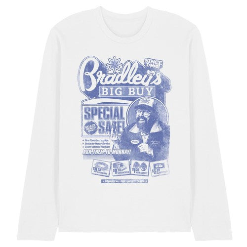 Front - Stranger Things 5 Unisex Adult Bradley´s Big Buy Advert Long-Sleeved T-Shirt