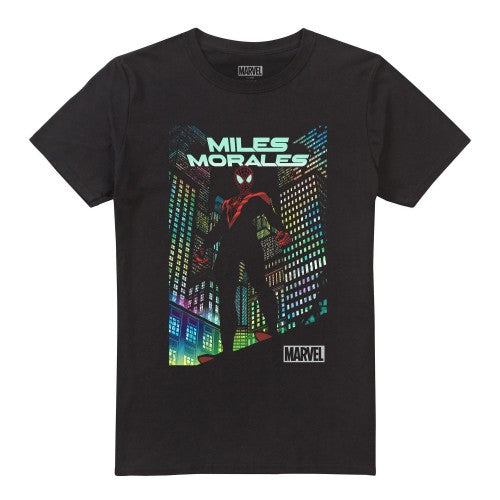 Front - Spider-Man Mens Neon City T-Shirt