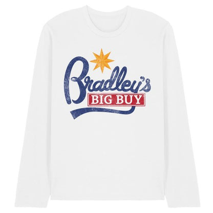 Front - Stranger Things 5 Unisex Adult Bradley´s Big Buy Logo Long-Sleeved T-Shirt