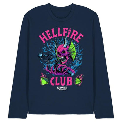 Front - Stranger Things 4 Unisex Adult Hellfire Dice Neon Long-Sleeved T-Shirt