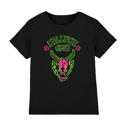 Front - Stranger Things Childrens/Kids Hellfire Sketch Logo T-Shirt