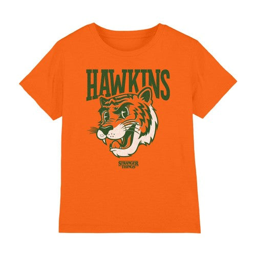 Front - Stranger Things Childrens/Kids Hawkins High Tiger Mascot T-Shirt
