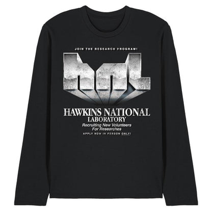 Front - Stranger Things 5 Unisex Adult Hawkins Lab Logo Long-Sleeved T-Shirt