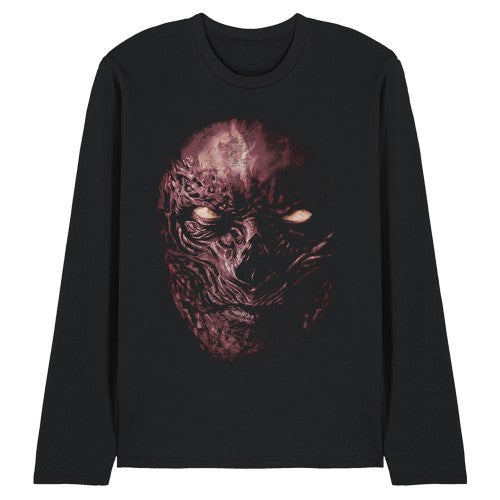 Front - Stranger Things 4 Unisex Adult Vecna Face Oversized Long-Sleeved T-Shirt