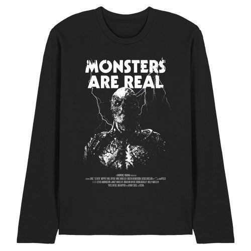 Front - Stranger Things 5 Unisex Adult Monsters Are Real Vecna Long-Sleeved T-Shirt