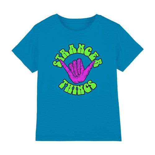 Front - Stranger Things Childrens/Kids Hang 10 Hand T-Shirt