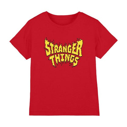Front - Stranger Things Childrens/Kids Flame Logo T-Shirt