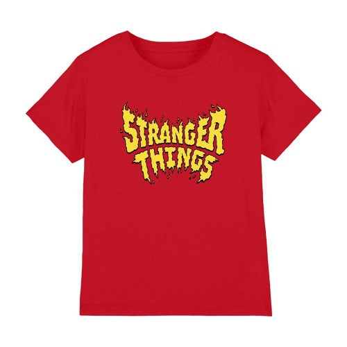 Front - Stranger Things Childrens/Kids Flame Logo T-Shirt