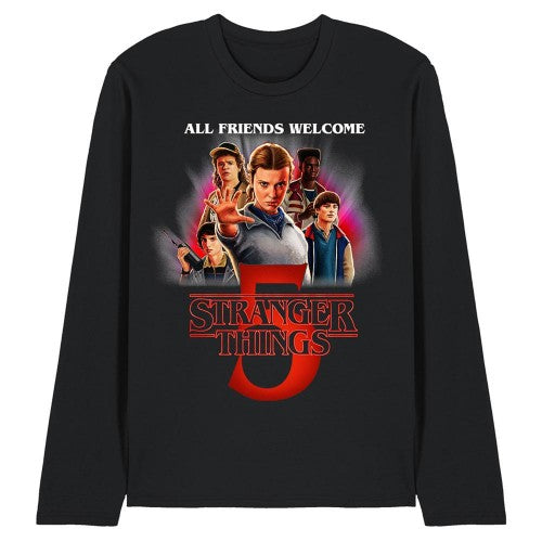 Front - Stranger Things 5 Unisex Adult Poster Long-Sleeved T-Shirt