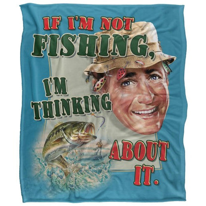 Front - JQ Licensing Thinking About Fishing Silky Supersoft Blanket