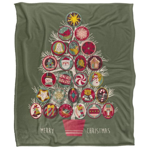 Front - JQ Licensing Silky Christmas Ornaments Supersoft Blanket