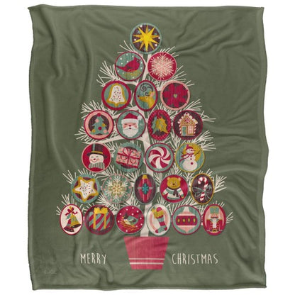 Front - JQ Licensing Silky Christmas Ornaments Supersoft Blanket