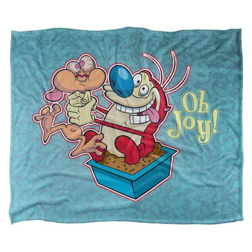 Front - Ren & Stimpy Oh Joy Silky Supersoft Blanket