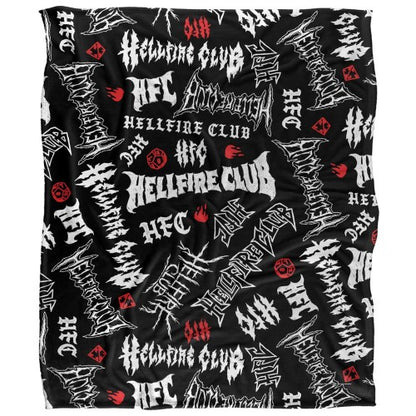 Front - Stranger Things 5 Hellfire Club Silky Logo Soft Touch Blanket
