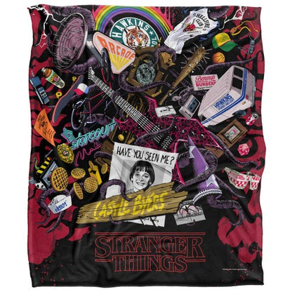 Front - Stranger Things Silky Icons Soft Touch Blanket