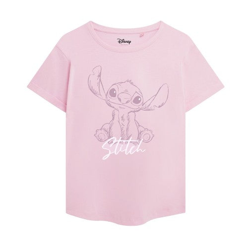 Front - Lilo & Stitch Womens/Ladies Tonal Sketch T-Shirt