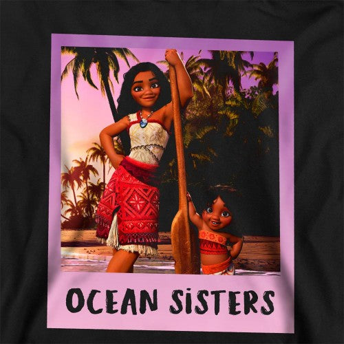 Navy - Side - Moana 2 Childrens-Kids Ocean Sisters Moana & Simea Hoodie