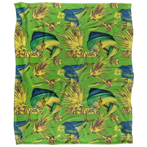Front - JQ Licensing Dorado Fishing Tiki 2 Silky Soft Touch Blanket