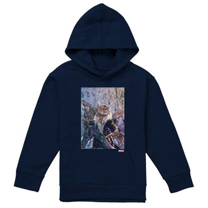 Black-Black - Front - X-Men Childrens-Kids Dogs Pull Over Hoodie