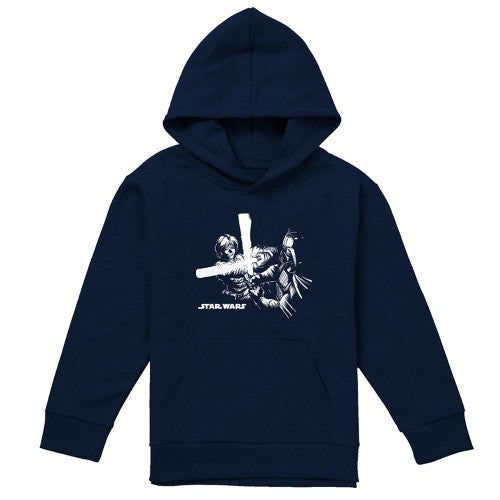 Front - Star Wars Childrens/Kids Lightsaber Fight Manga Hoodie