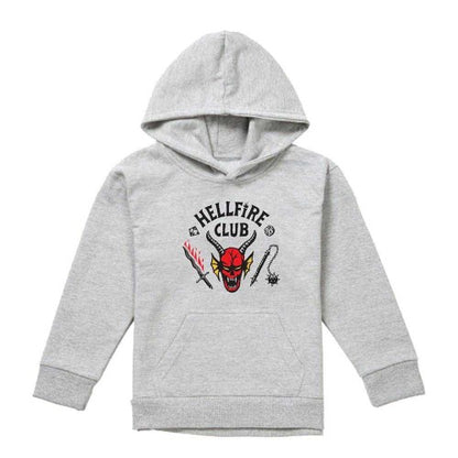 Front - Stranger Things Childrens/Kids Hellfire Club Heather Hoodie
