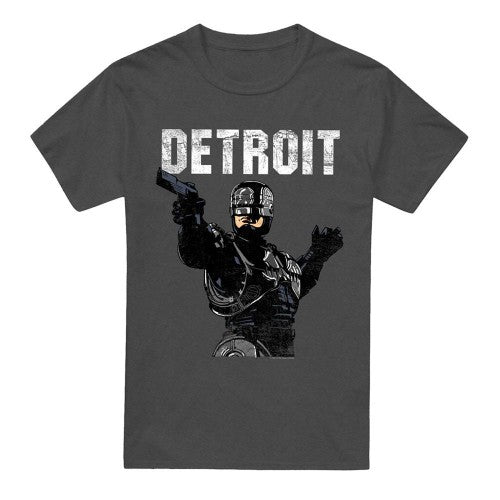 Front - Robocop Unisex Adult Detroit Heather T-Shirt