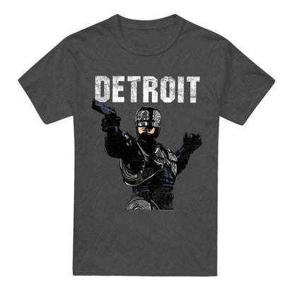 Front - Robocop Unisex Adult Detroit Heather T-Shirt