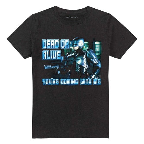 Front - Robocop Unisex Adult Dead Or Alive T-Shirt