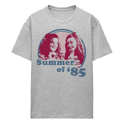Front - Stranger Things Womens/Ladies Summer Of 85 Eleven & Max Heather T-Shirt
