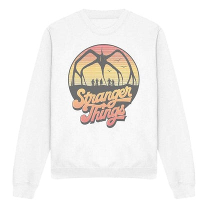 Front - Stranger Things Unisex Adult 80s Sunset Group Mind Flayer Sweatshirt