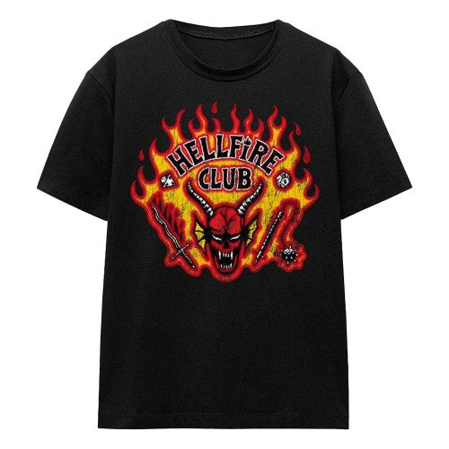 Front - Stranger Things 5 Womens/Ladies Hellfire Flames T-Shirt