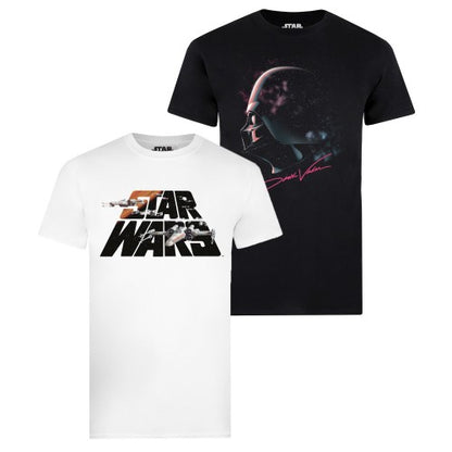 Front - Star Wars Mens Light & Dark Side T-Shirt (Pack of 2)