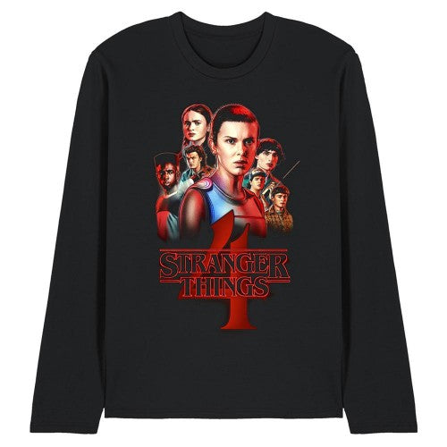 Front - Stranger Things 4 Unisex Adult Poster Long-Sleeved T-Shirt
