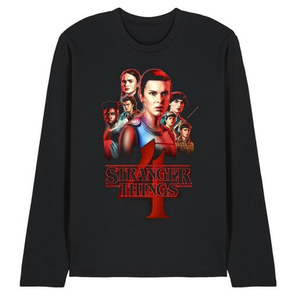 Front - Stranger Things 4 Unisex Adult Poster Long-Sleeved T-Shirt