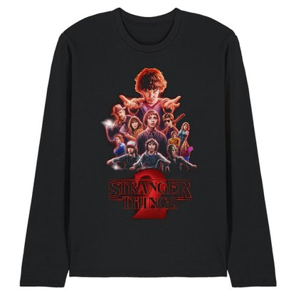 Front - Stranger Things 2 Unisex Adult Poster Long-Sleeved T-Shirt