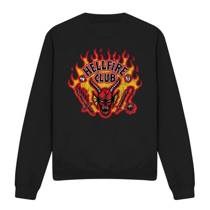 Front - Stranger Things Unisex Adult Hellfire Flames Sweatshirt