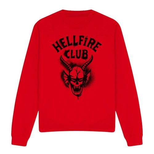 Front - Stranger Things Unisex Adult Hellfire Spray Logo Sweatshirt