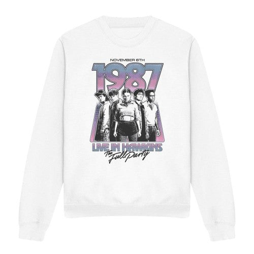 Front - Stranger Things Unisex Adult Hawkins 1987 Group Tour Poster Sweatshirt