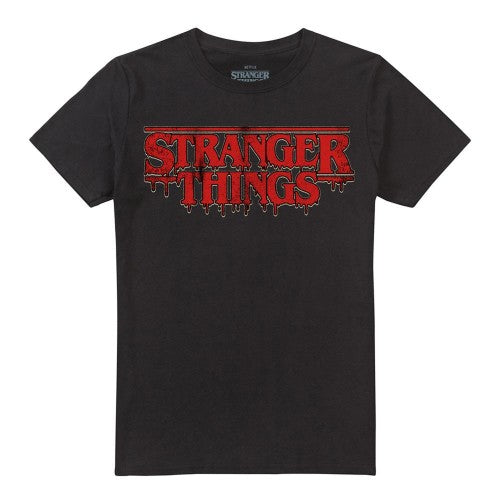 Front - Stranger Things 5 Unisex Adult Dripping Logo T-Shirt