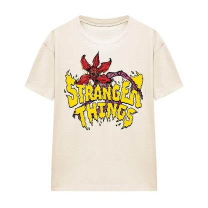 Front - Stranger Things Womens/Ladies Demogorgon Flames T-Shirt