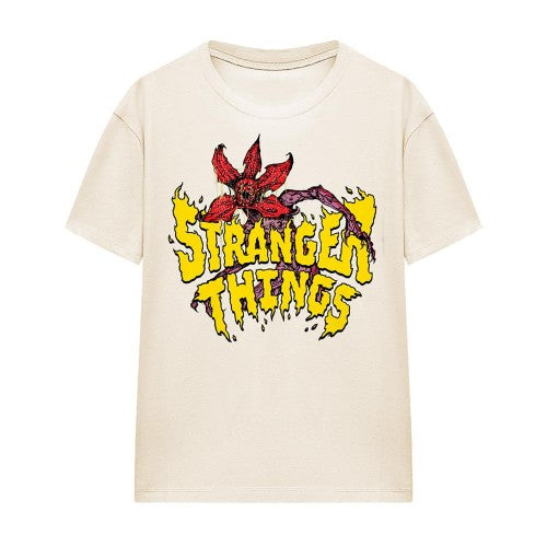 Front - Stranger Things Womens/Ladies Demogorgon Flames T-Shirt