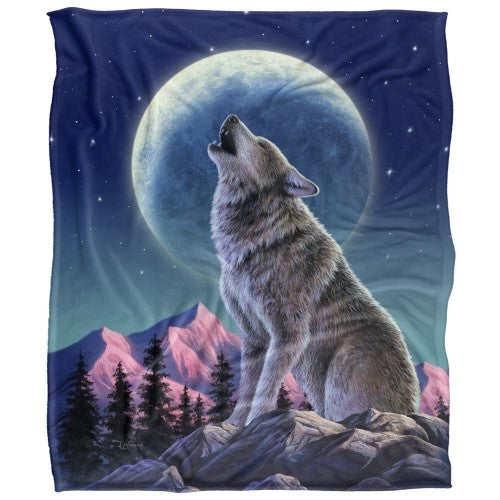 Front - JQ Licensing Jlo Silky Howling Wolf Supersoft Blanket