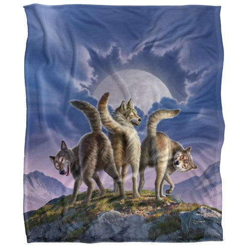 Front - JQ Licensing Jlo Silky Wolf Pack Supersoft Blanket