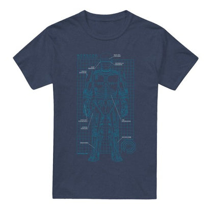 Front - Robocop Unisex Adult Schematic Heather T-Shirt